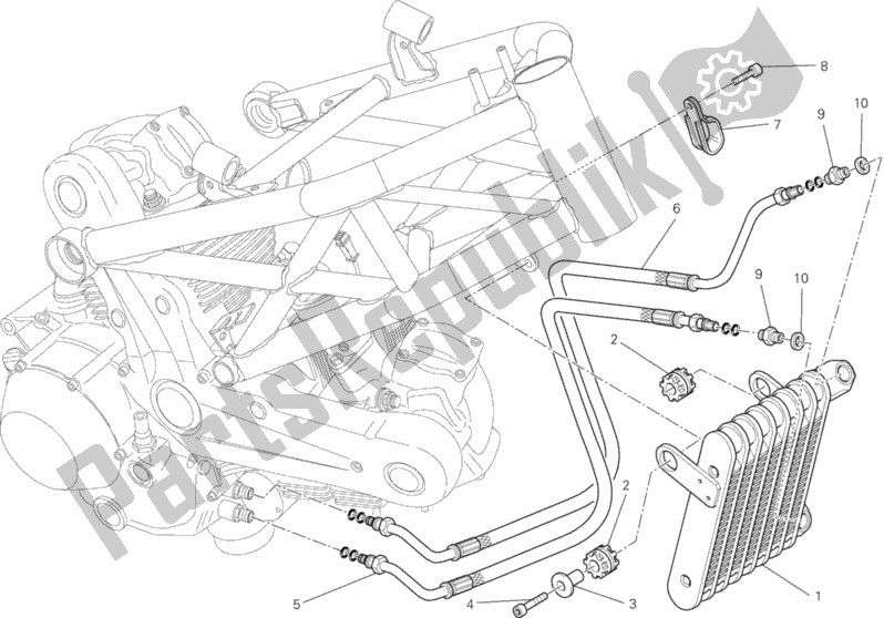 Alle onderdelen voor de Olie Koeler van de Ducati Monster 796 ABS Anniversary 2013